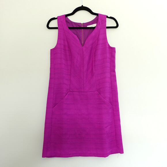 Ann Taylor LOFT Dresses & Skirts - Loft Purple Sweetheart Neckline Shift Mini Dress With Pockets Women's Size 4